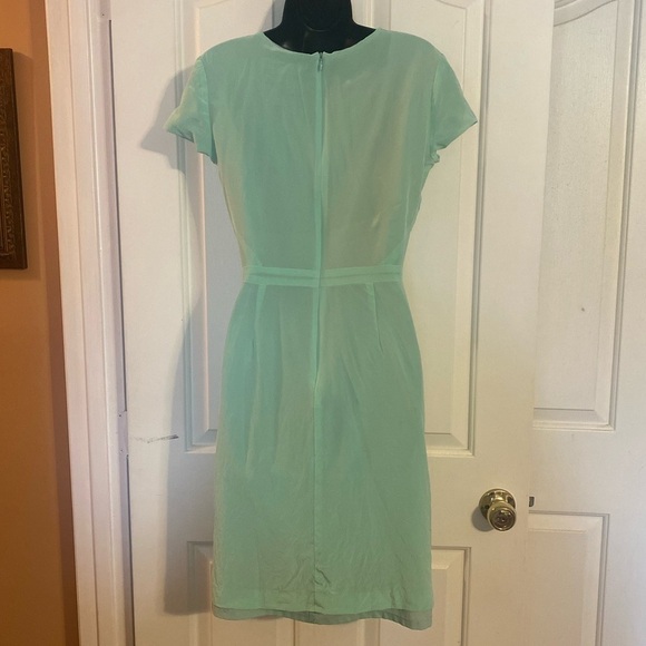 “DANA-MAXX” Silk Agnyss Flores Mint & Sequin Dress - Picture 9 of 16